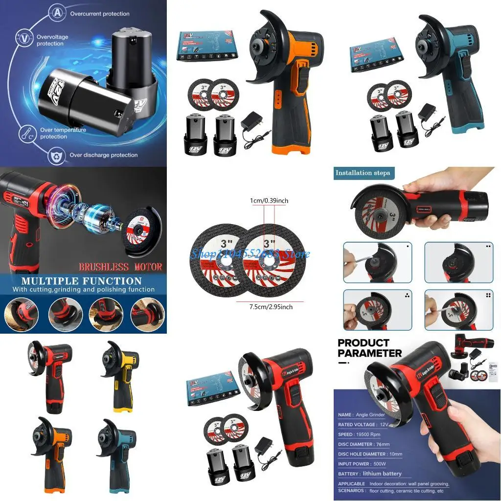 

Y6GD 12 В 19500 об/мин электрический шлифовальный инструмент мини-угловая шлифовальная машина ручной шлифовальный инструмент