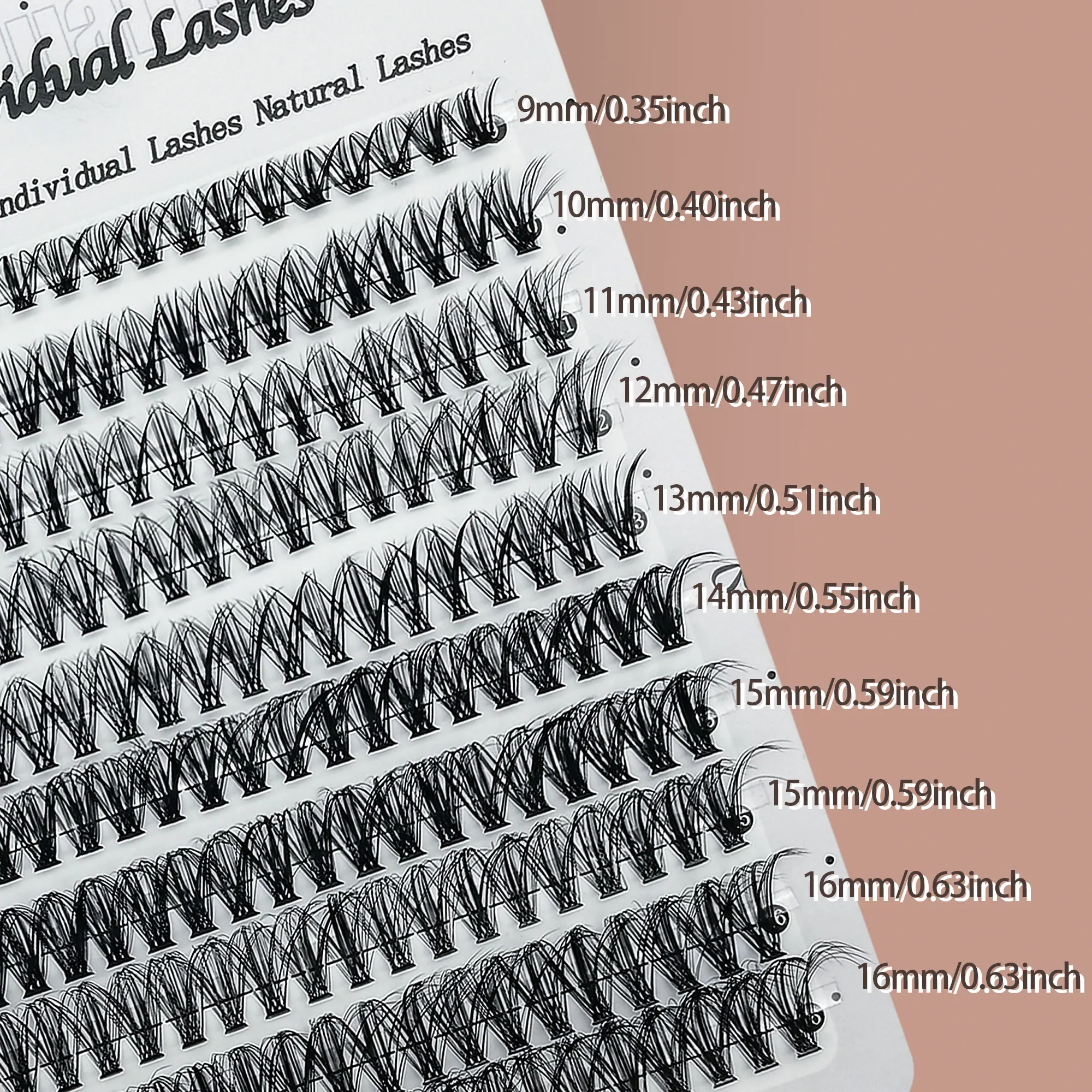 200 clusters van D I Y valse wimpers - 9-16 mm - delicate, natuurlijke, gekrulde en pluizige enkele wimpers
