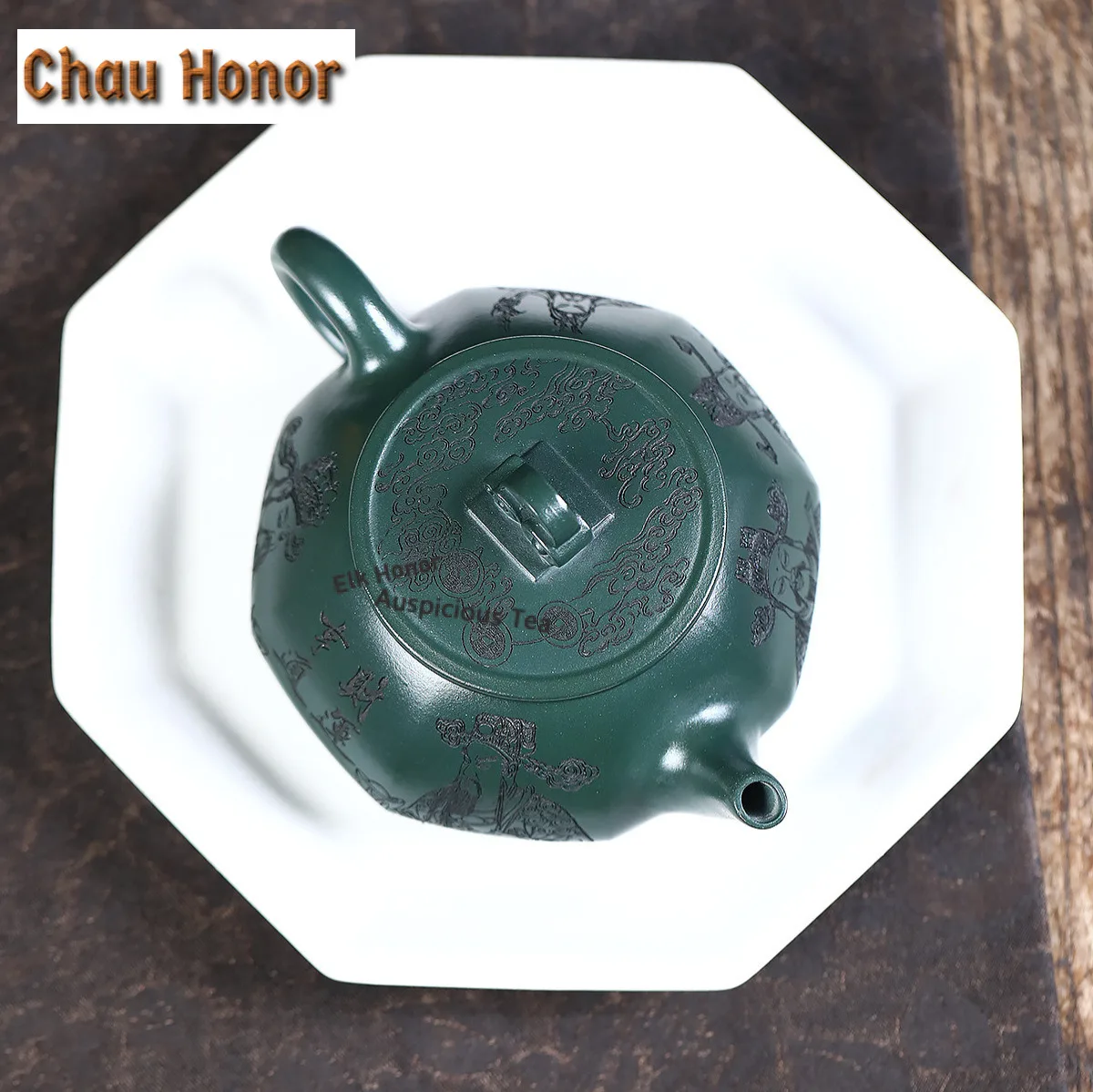 340ml Yixing Purple Clay Teapot Famous Artists Handmade Ba Fang Lai Cai Pot Raw Ore Green Mud Tea Maker Kettle Zisha Teaset Gift
