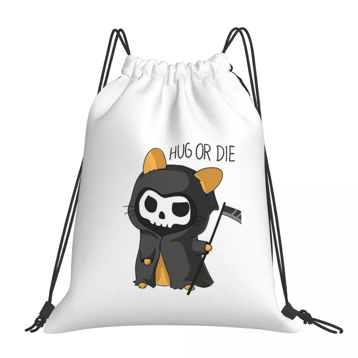 Hug Or Die Backpacks Multi-function Portable Drawstring Bags Drawstring Bundle Pocket Sundries Bag BookBag For Man Woman School