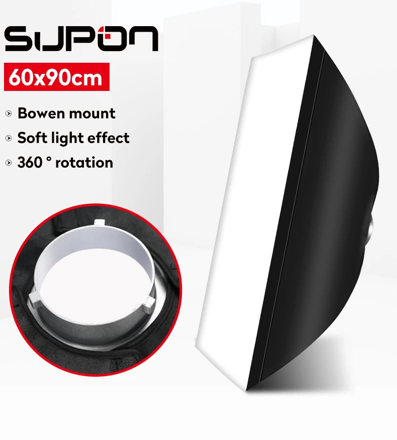 

soonpho 60cm*90cm Softbox Bowens Mount soft box Speedlite Studio Strobe Flash Photo Reflective Diffuser for GODOX studio light