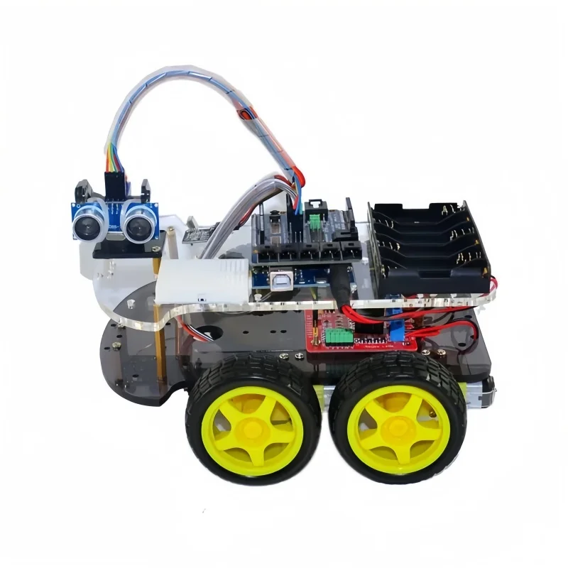 UNO R3 advanced intelligent car tracking, obstacle avoidance, and anti fall remote control four in one self-propelled vehicle