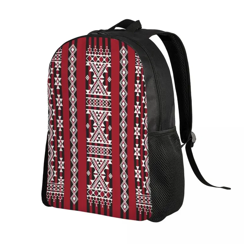 Red Kabyle Carpet Pattern Backpacks for Boys Girls Geometry Geometric College School Travel Bags Bookbag Fits 15 Inch Laptop