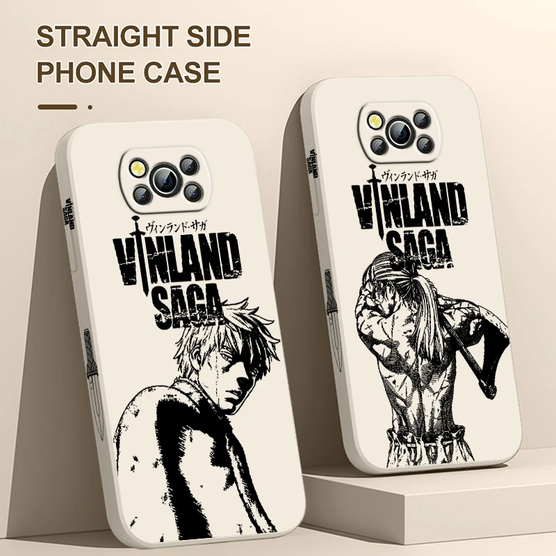 VINLAND SAGA Thorfinn For Xiaomi Poco Cover For X4 X3 F4 NFC M6 M5 M4 M3 GT S Pro 4G 5G Liquid Left Rope Phone Case