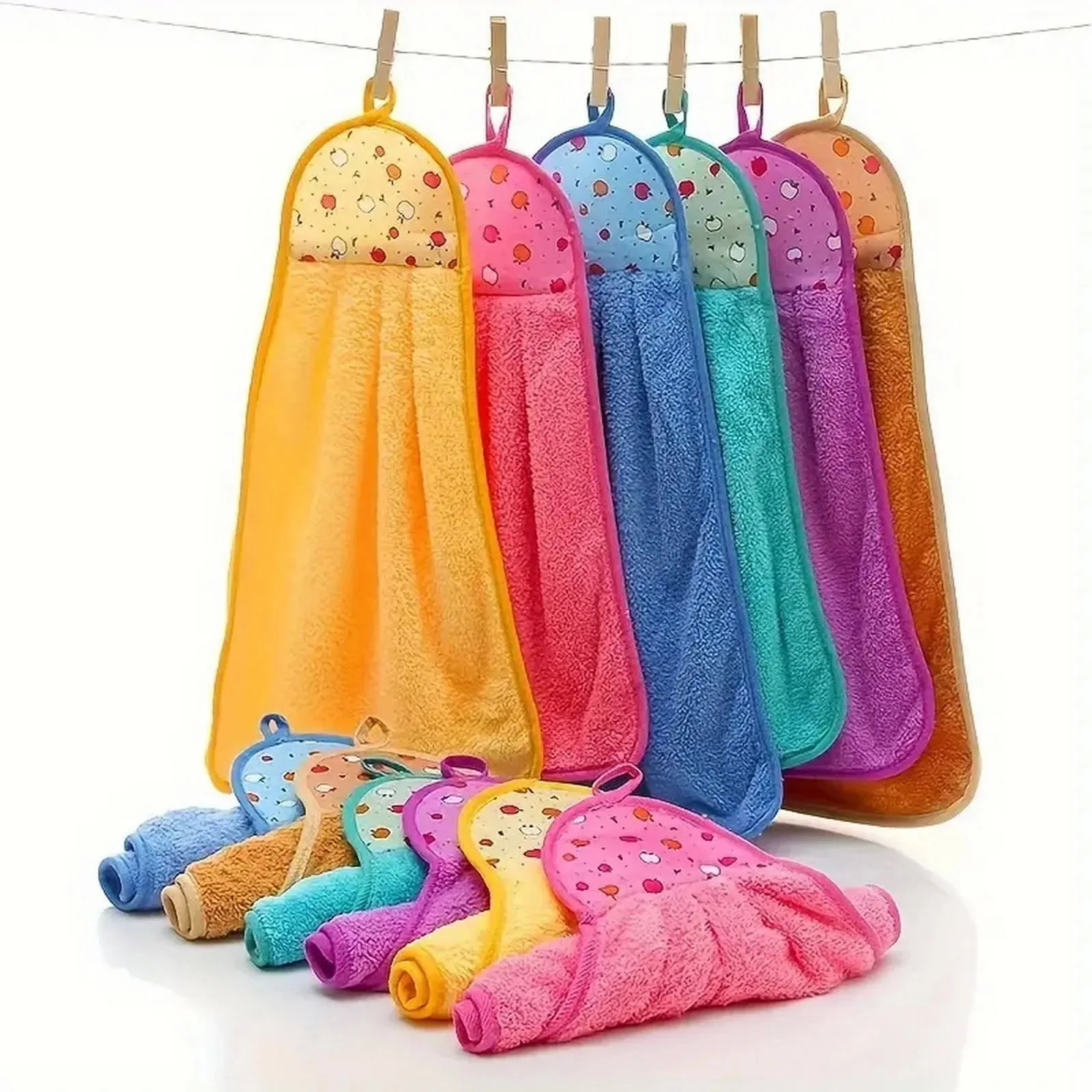 6-Pack Colorful High-Absorbent Dish Towels Multipurpose Durable Household Cleaning Cloths for Kitchen & Home