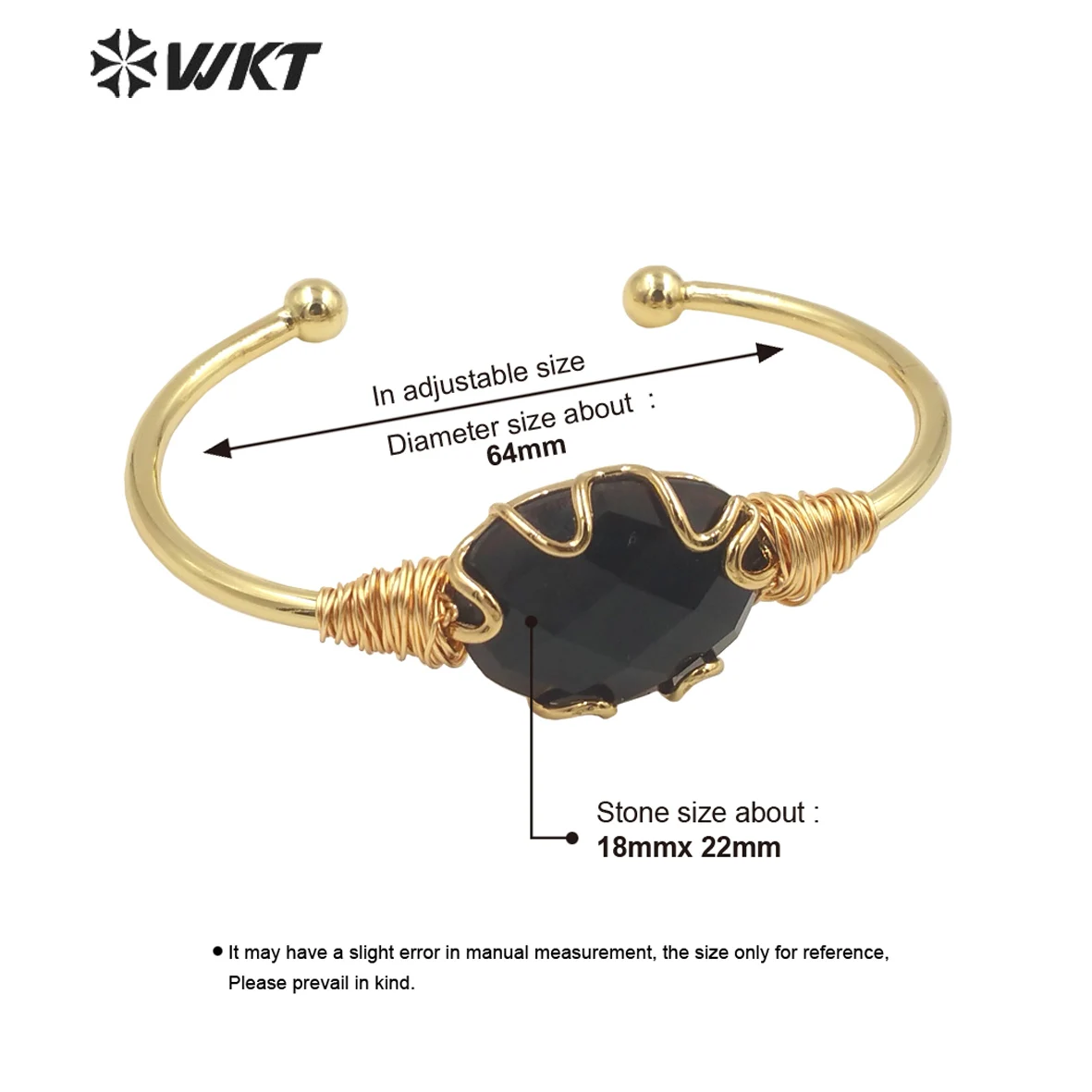 

WT-B644 WKT 2025 винтажный стиль натуральный драгоценный камень женский браслет женские ювелирные изделия модный регулируемый новый дизайн горячая распродажа