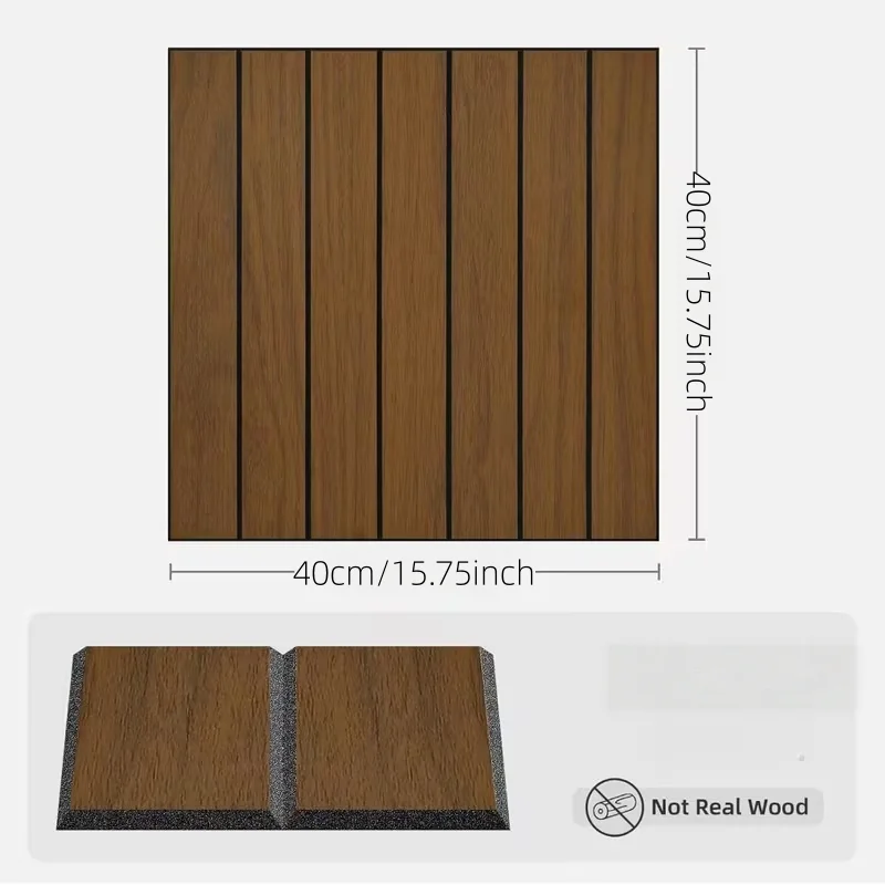 10pcs 40x40cm Peel And Stick 3D Embossed Striped Vinyl Wall Panels Self-Adhesive  for Living Room Bedroom Accent Wall