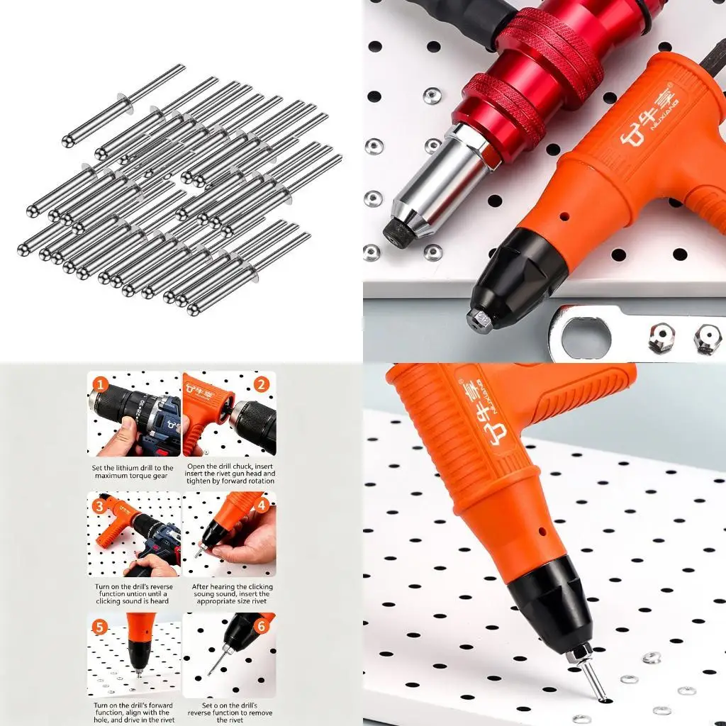 

Electric Rivet Adapter Adapter 2.4Mm-4.8Mm Rivet Nut Adapter Drill Adapter Cordless M4YD
