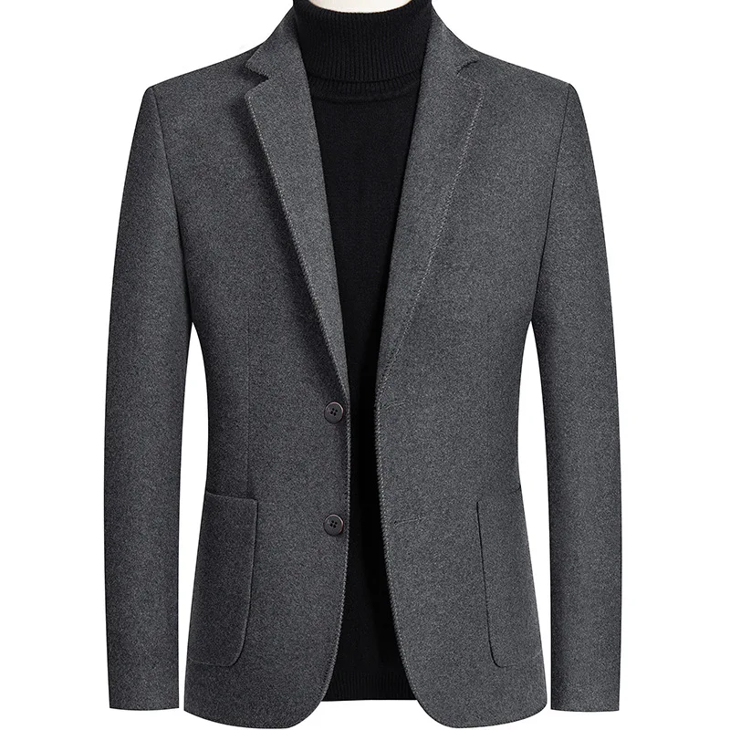 Blazers de Cachemira para hombre, chaquetas informales de negocios, abrigos de lana de alta calidad, chaquetas ajustadas