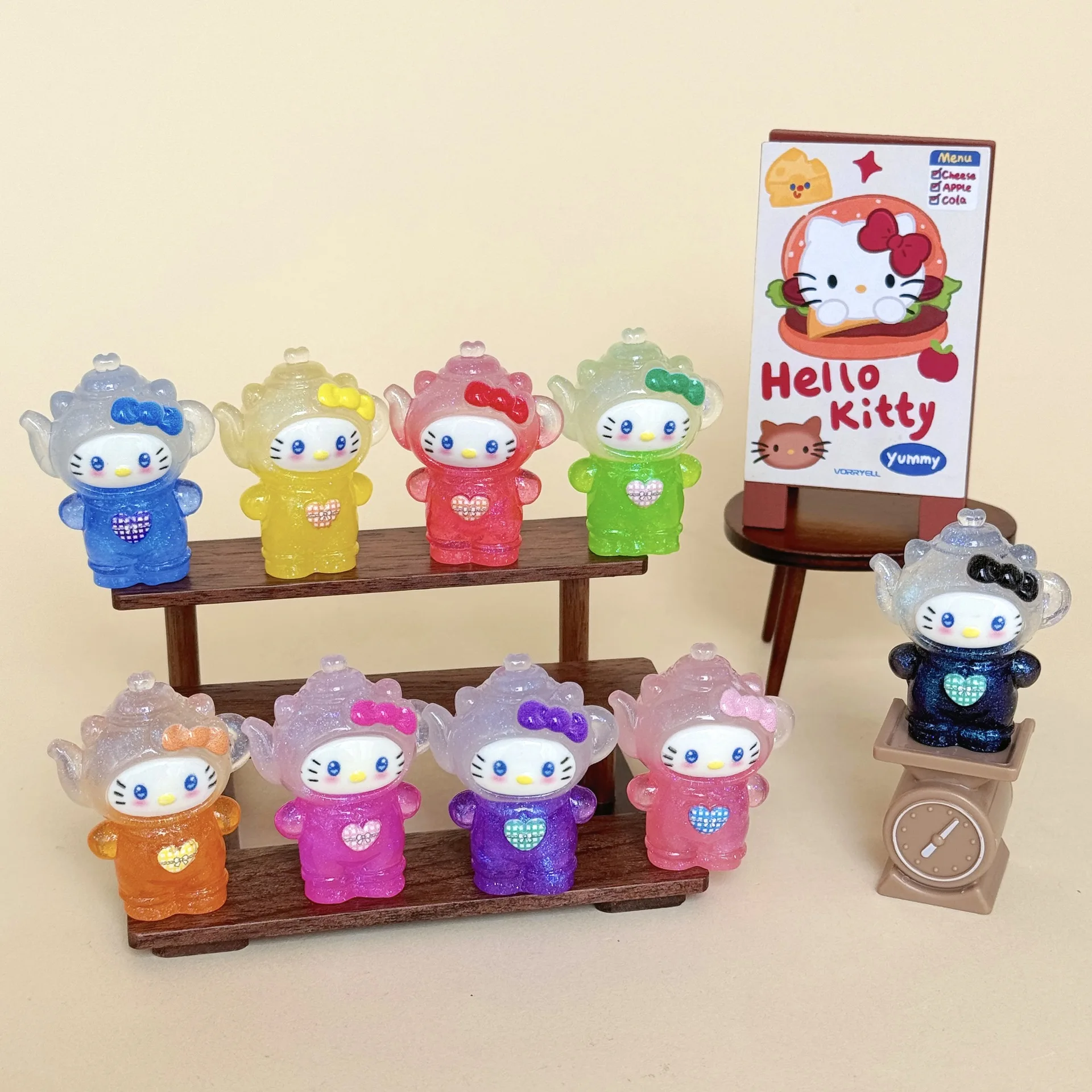 

9/10pcs Anime Colorful Kitty Doll Creative DIY PVC Doll ornaments crafts high-end desk decorations For Christmas Gifts