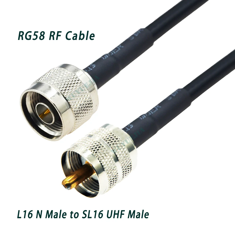 L16 N to SL16 UHF Type RG-58 RF Coaxial Cable Waterproof N Female Jack Male UHF PL259 SO239 Connector 50 Ohm Extension Cable