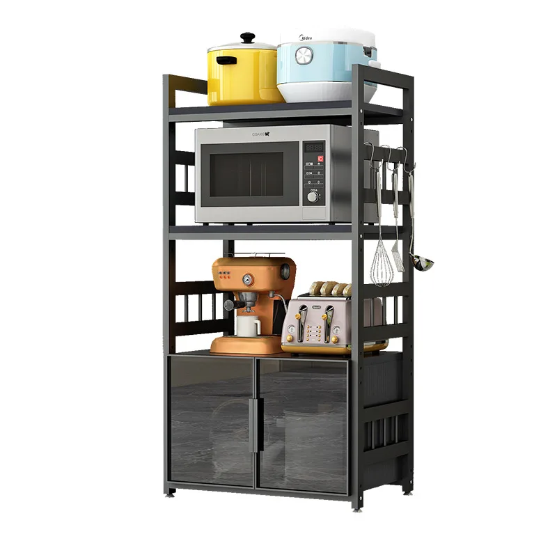

Minimalist light luxury style tempered glass door kitchen rack