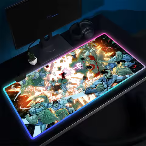 Super Invincible Mouse Pad Anime Gaming Mouse Pad LED Table Pads Backlit Rubber Desktop XXL Mousepad RGB Desk Mats