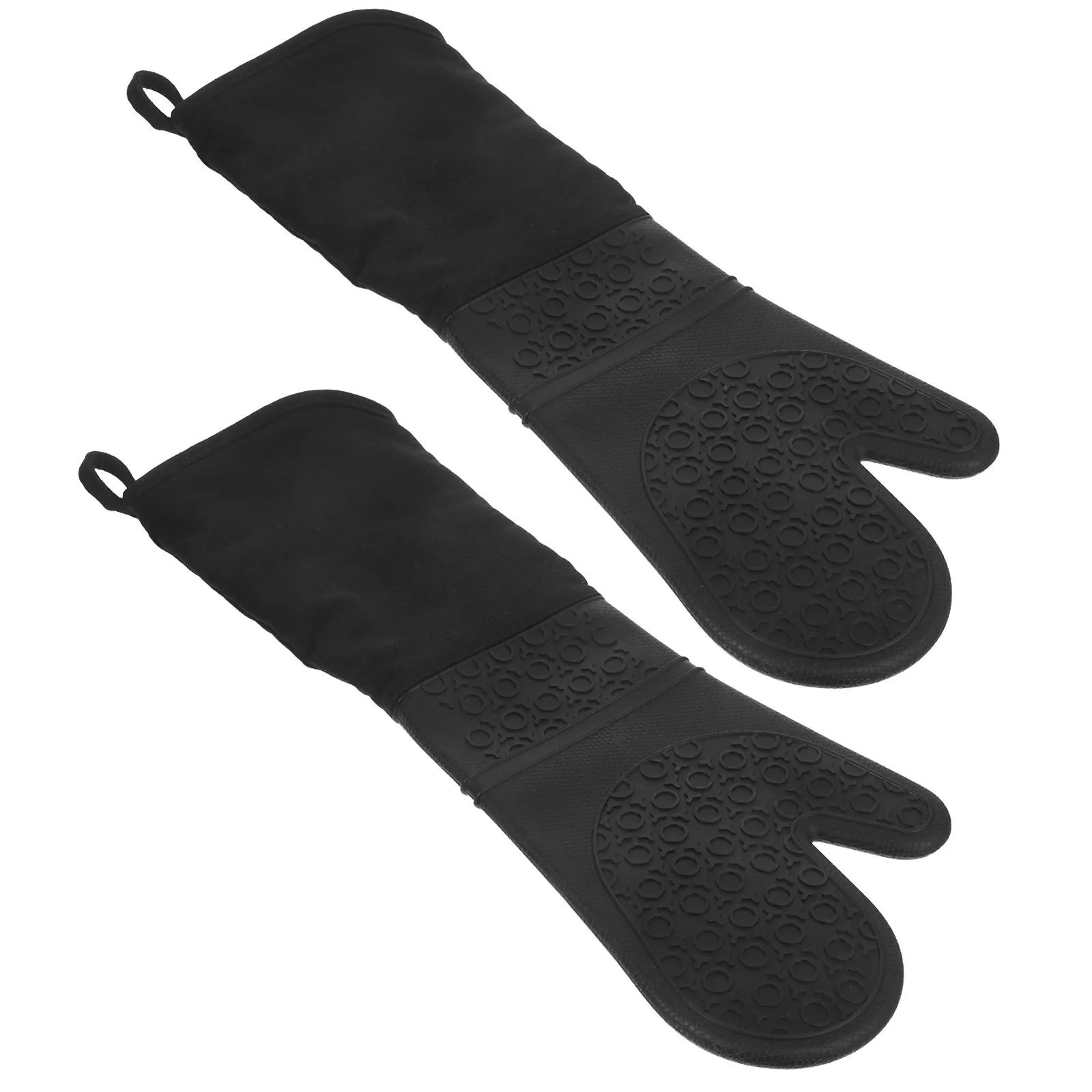 

1Pair Extended Silicone Oven Mitts Heat Resistant Long Waterproof Baking Gloves Professional Cooking Mittens Kitchen Heat