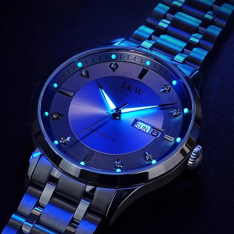 

Carnival Brand I&W High-End Series Luxury NH36A Movement Automatic Mechanical Watch Men Sapphire Luminous Week Date Watches Mens