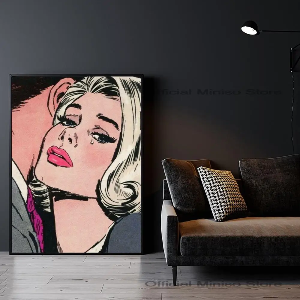 Casal beijando cartaz impressão para decoração de casa, pintura de arte para quarto, entrada bar, café, pop Roy, casal abstrato, 1pc