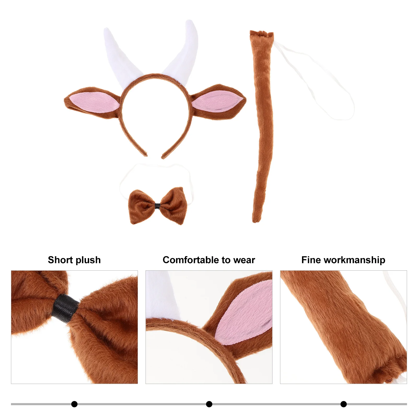 

1 set Animal Costume Set Ears Headband Tail Bow Tie Gloves Cosplay Suit For Party Christmas Masquerade Performance Party Supply