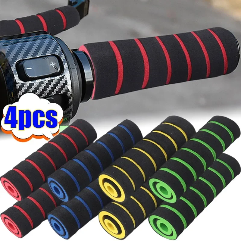 

4pcs Universal Grip Comfort Sponge Foam Handle Bar Motorcycle Dirt Bike E-bike Grip Cover Non-slip Soft Handlebar Bicycle Part