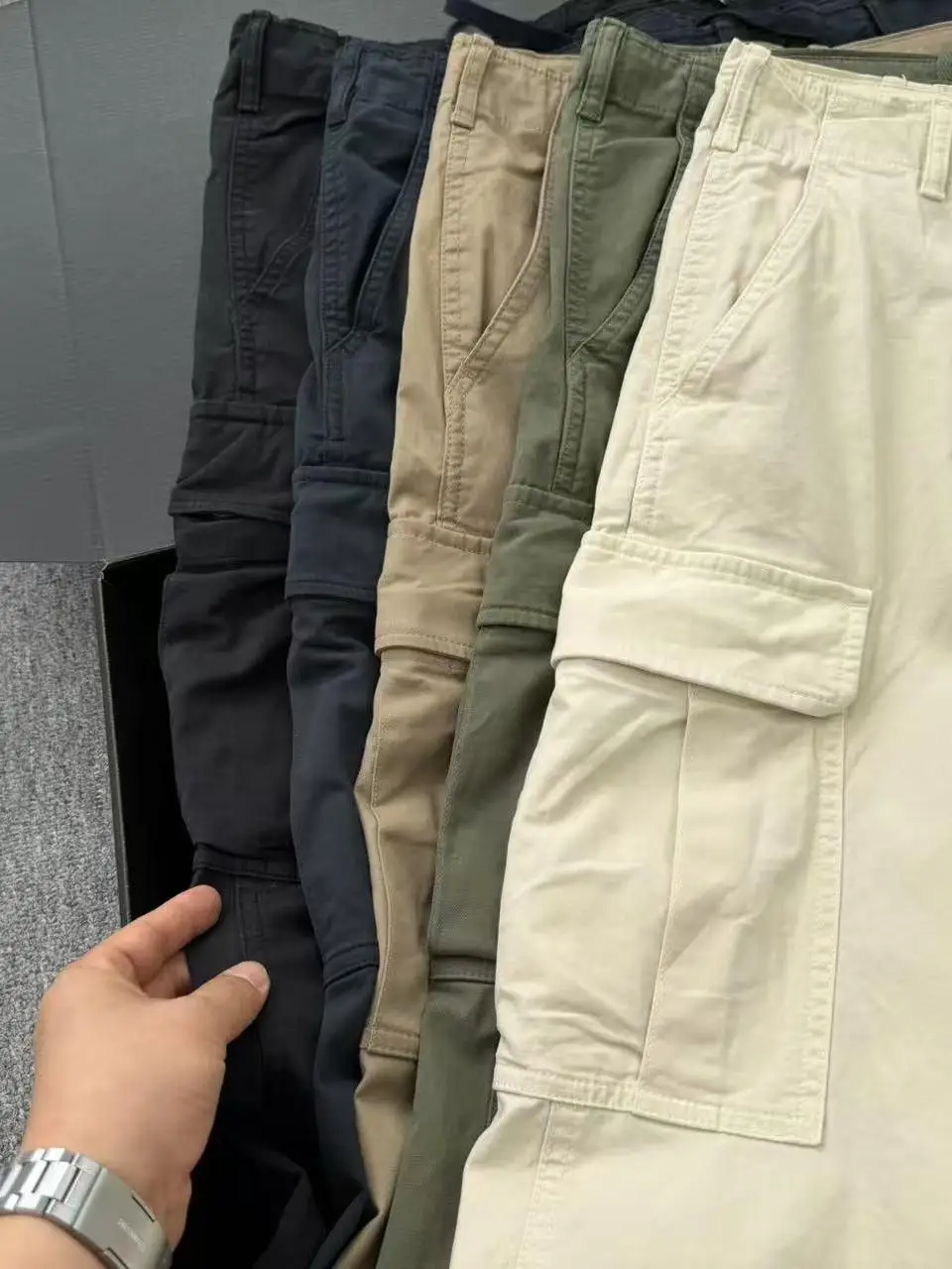 

Washed Cotton Straight Leg Workwear Trousers Loose Casual Outdoor Men's Summer Long Pants Couple's Loose Fit Cargo Pants