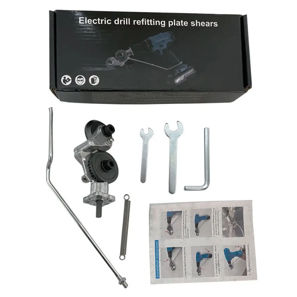 High Efficiency Metal Sheet Cutter Attachment For Electric Drill Plate Shear Tool Power Drill Modification Part