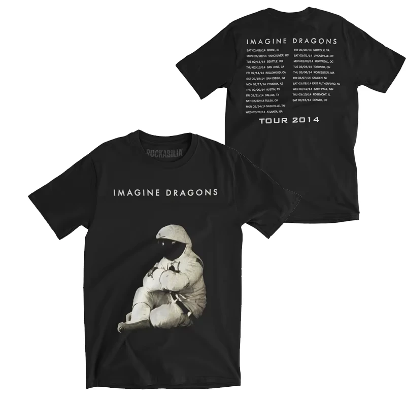 2025 كلاسيكي تخيل التنين الفرقة تي شيرت موسيقى الروك الرجال النساء تي شيرت غير رسمي كم قصير تي شيرت ملابس علوية من القطن ملابس الصيف