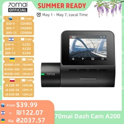 70mai Dash Cam A200 1080P 2'' IPS Screen Dual-channel Record 70mai Car DVR A200 24H Parking Monitor 130°FOV Night Vision