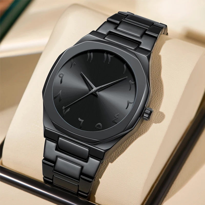 PINTIME Men Quartz Watch With Arabic Numeral Scale Dial Fashion And Trendy Business Style Men Waterproof Quartz Watch ﻿