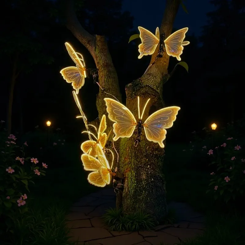 

Outdoor waterproof dynamic butterfly light, illuminating landscape light, automatic electric simulation butterfly