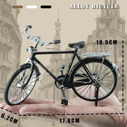 Retro Bike 1:10 Alloy Model Bicycle Metal Toy Mini Creative Ornament Gift Children Tire Rotatable Indoor Decorations Collection
