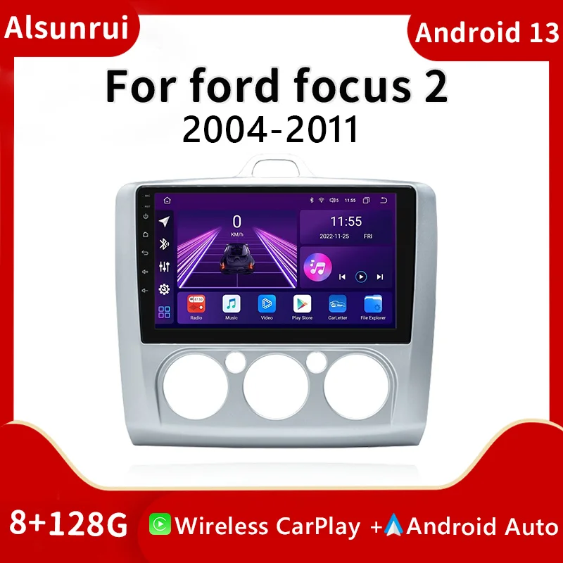 

2 din Android 13 Car Stereo For ford focus 2 3 MK1/Mk2/Mk3 2004-2011 Radio Multimedia Head unit Audio GPS Navigation Carplay RDS