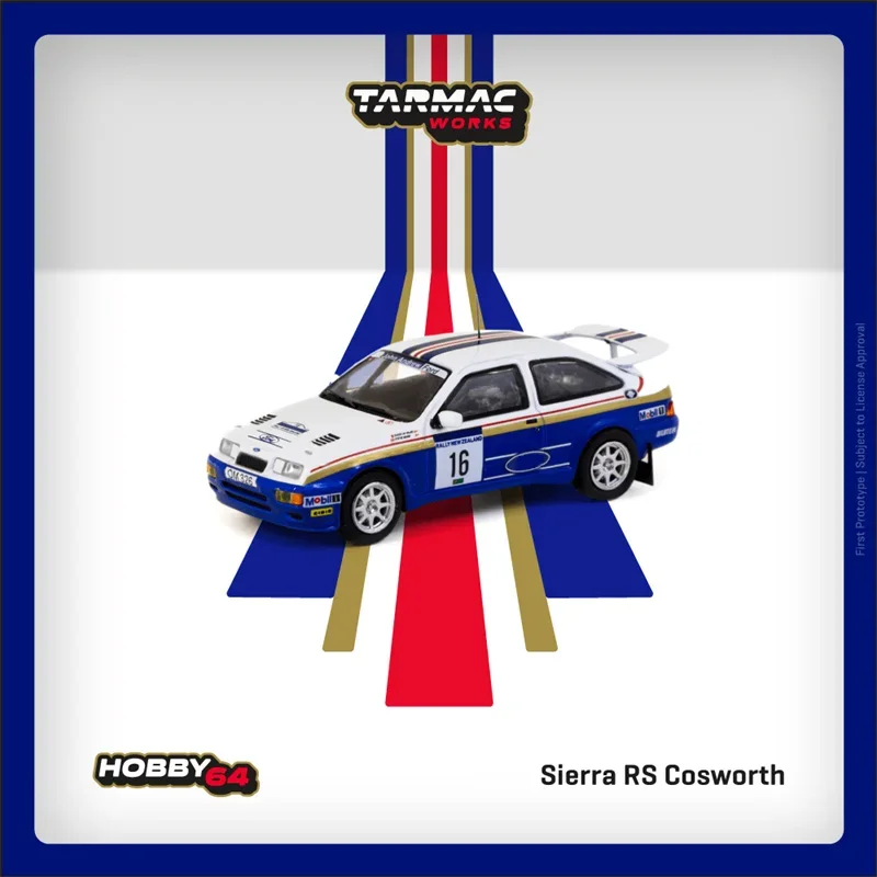 (Pre-order) Tarmac Work 1:64 Sierra RS Cosworth Rally of New Zealand 1989 Blue Diecast Model Car