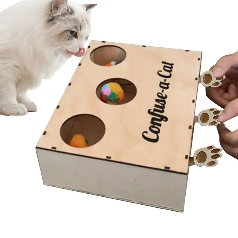 

Interactive Educational Game Box Cat Toy Chasee Hunt Mouse Game Box Funny Stick Hit Gophers Kitten Tease Toy Pet Supplies