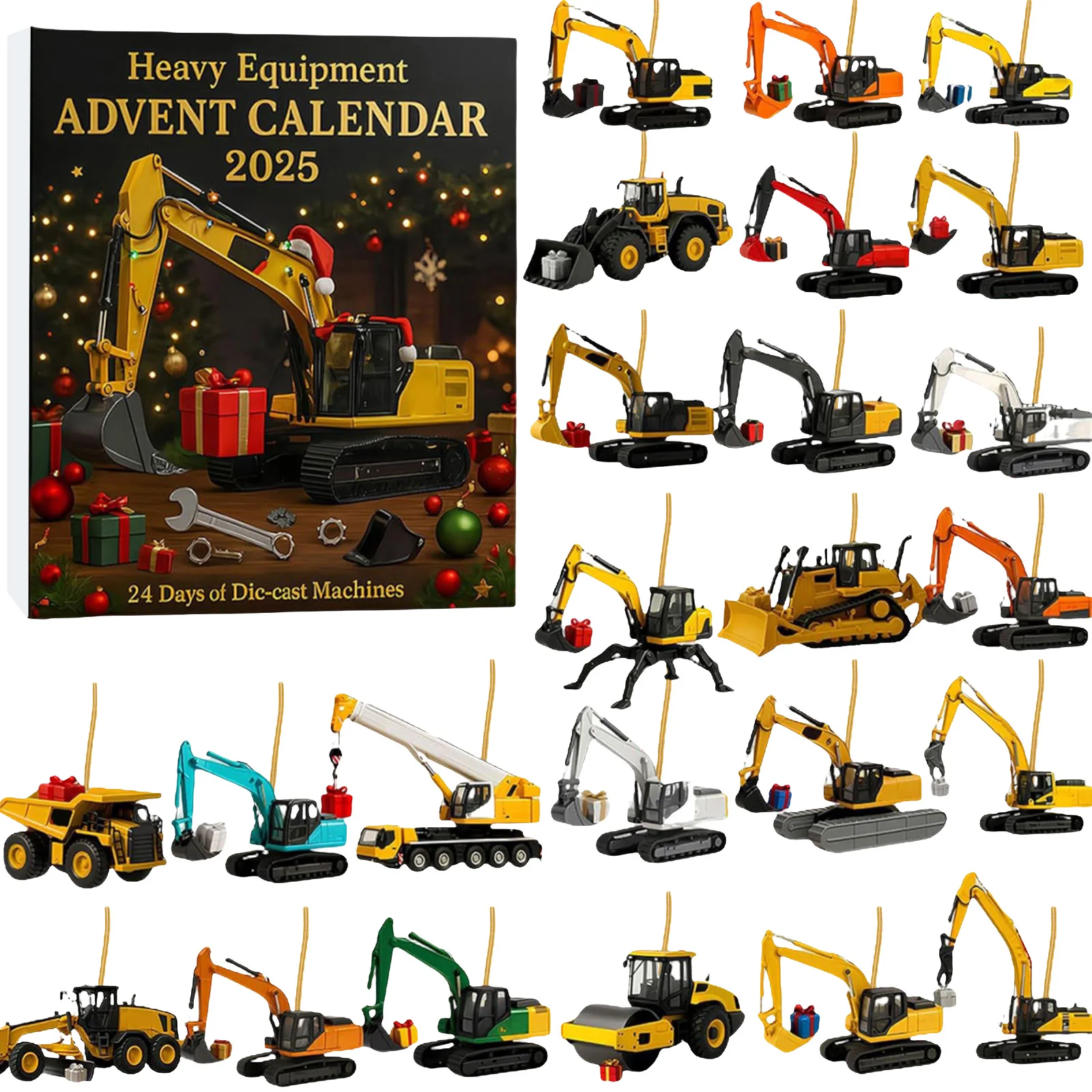 Manual Kitchen Timer Heavy Equipment Advent Calendar 2025 24 Die Machines Little Machine Ornaments Christmas Visual Timer Large
