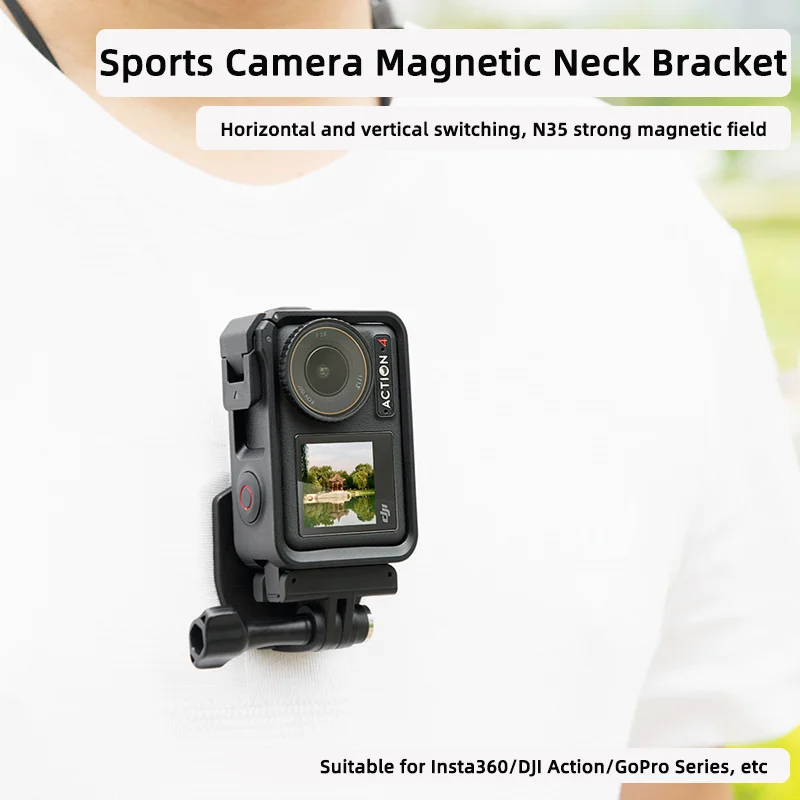 para-dji-acao-4-3-suporte-de-pescoco-magnetico-montagem-suporte-pendurado-adaptador-gopro-hero-13-12-11-insta360-x4-3-acessorios-da-camera