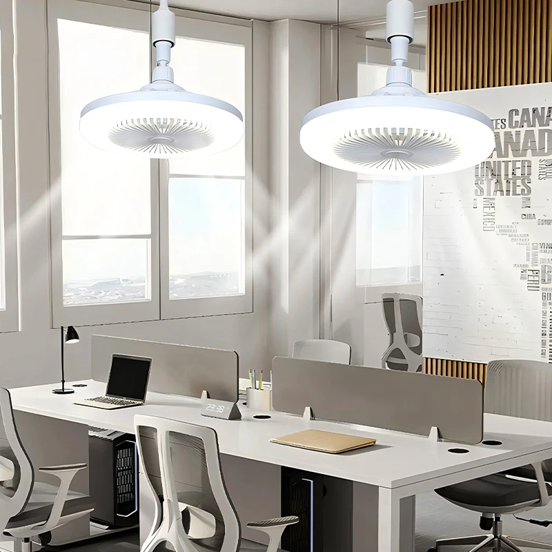 LED Night Ceiling Fan Light With Wall Remote Control Lighting E27 Conversion Base Lighting Base Suitable for Bedroom Fan Lamp