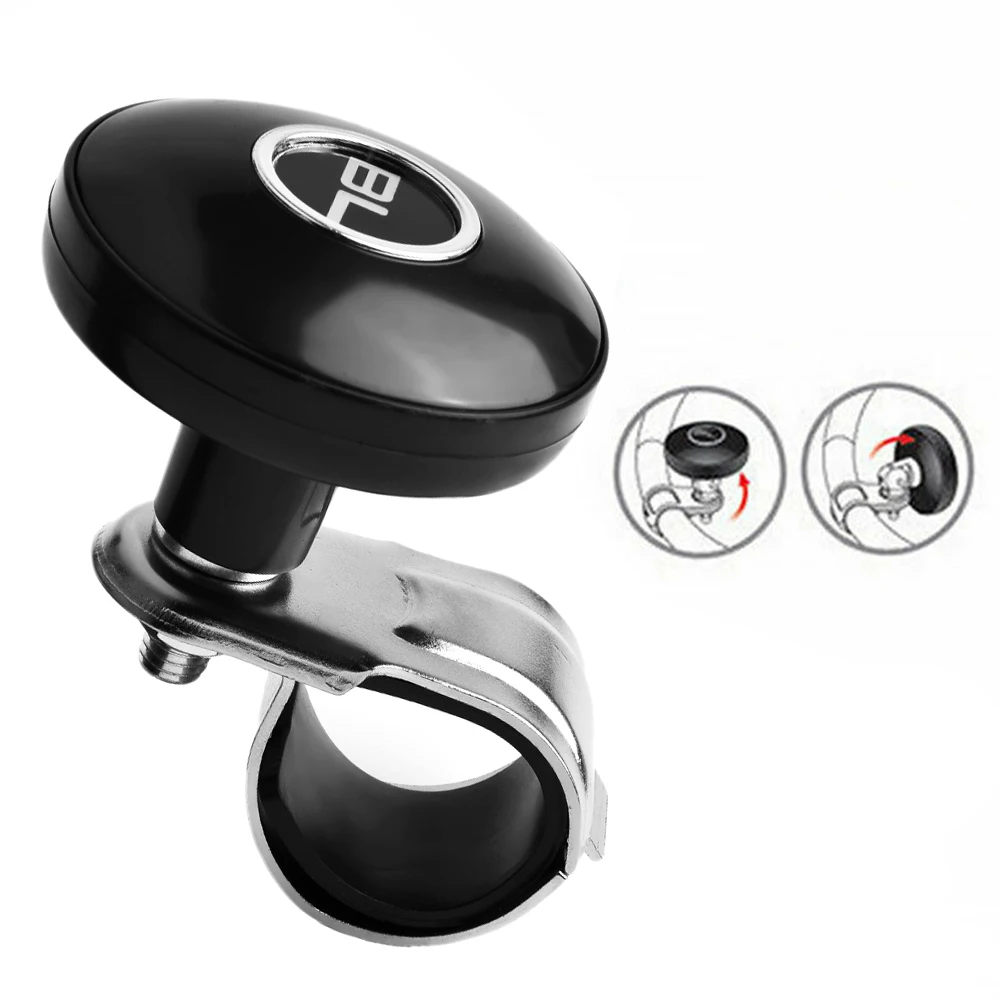 

Knob Ball Assister Spinner Aid Power Black Handle Metal+ABS Truck Steering Wheel 100% Brand New Simple To Install