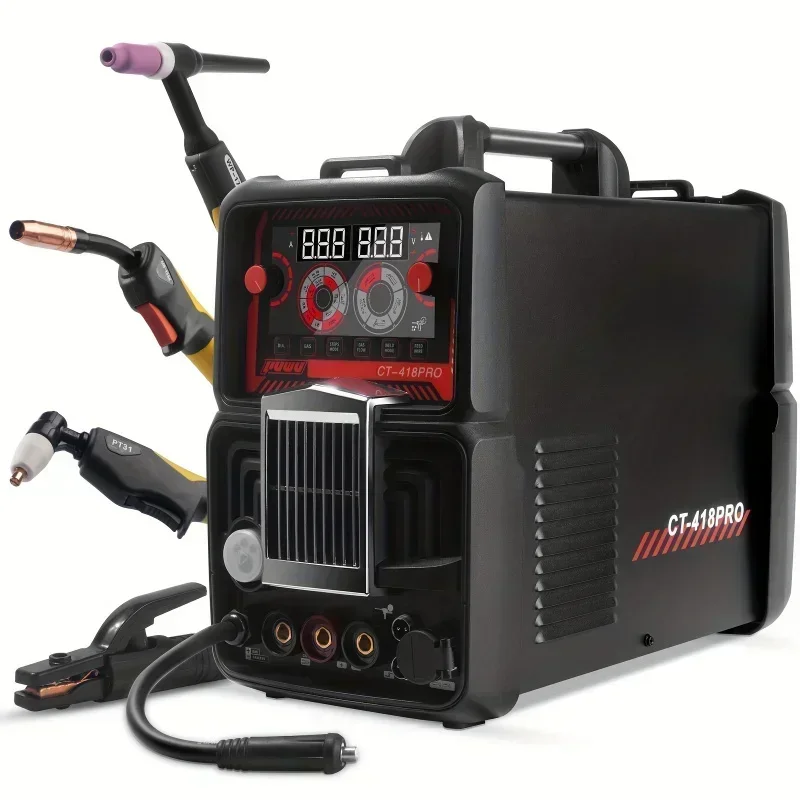 New Plasma Cutter Welder Gas MIG/Gasless MIG/Lift TIG/Stick/CUT 5 in 1 Welding Machine with 110V/220V Dual Voltage