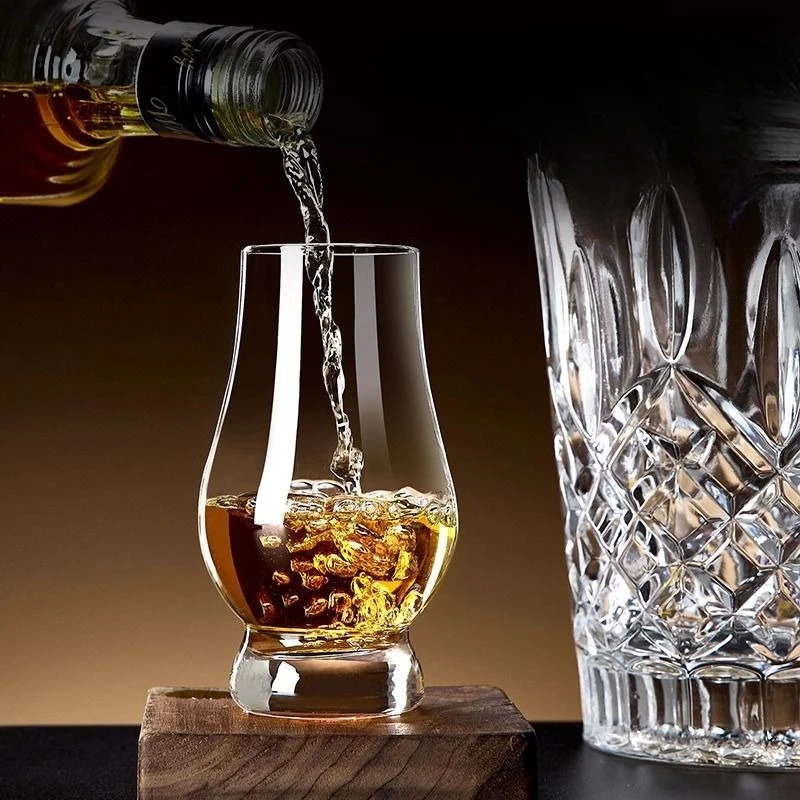 Crystal Nosing Cup Whisky Tasting Glass Large Belly Tulip Shaped Cognac Snifter for Personal Use Home Bar Party Deluxe Gift Set