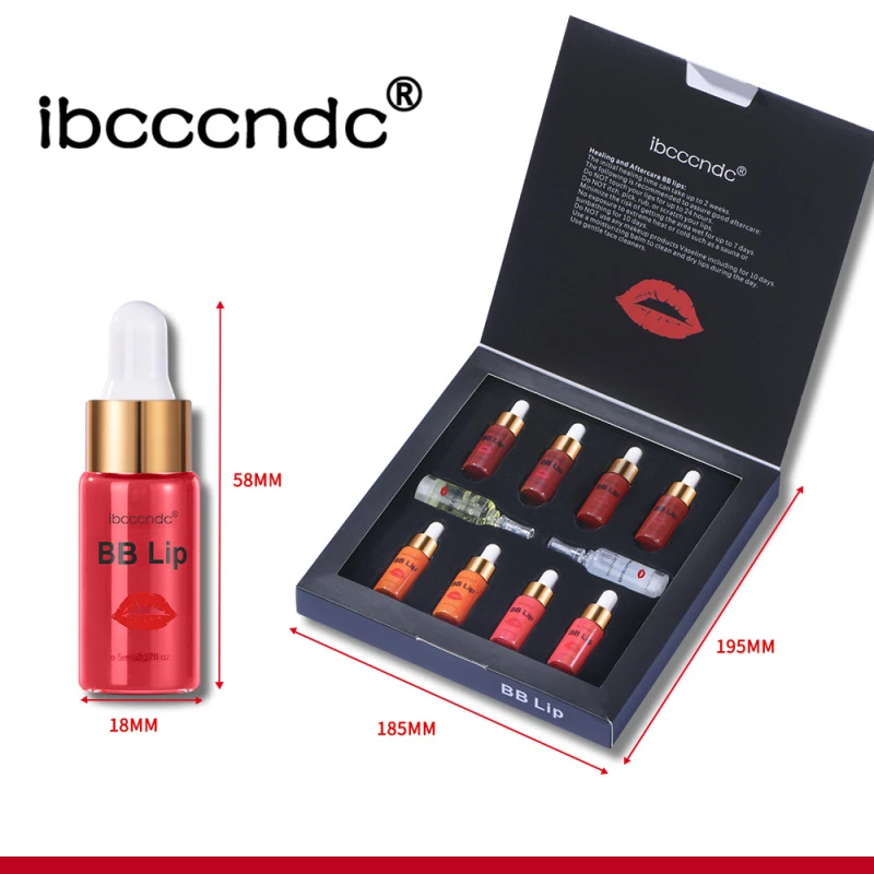 Nowy 5ml BB Lip Serum Starter Kit Semi Permanent Glow Ampoule Lip Gloss Pigment do kolorowania Nawilżająca pielęgnacja skóry ust