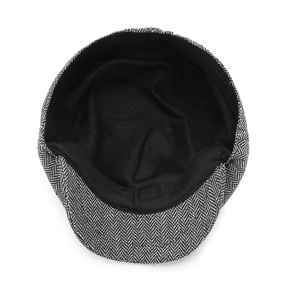 Retro Tweed Newsboy Hat Men Beret Gatsby Beret Hats Street Caps Peaked Octagonal with Brim Caps Winter Spring Hip Hop Beret 1PCS