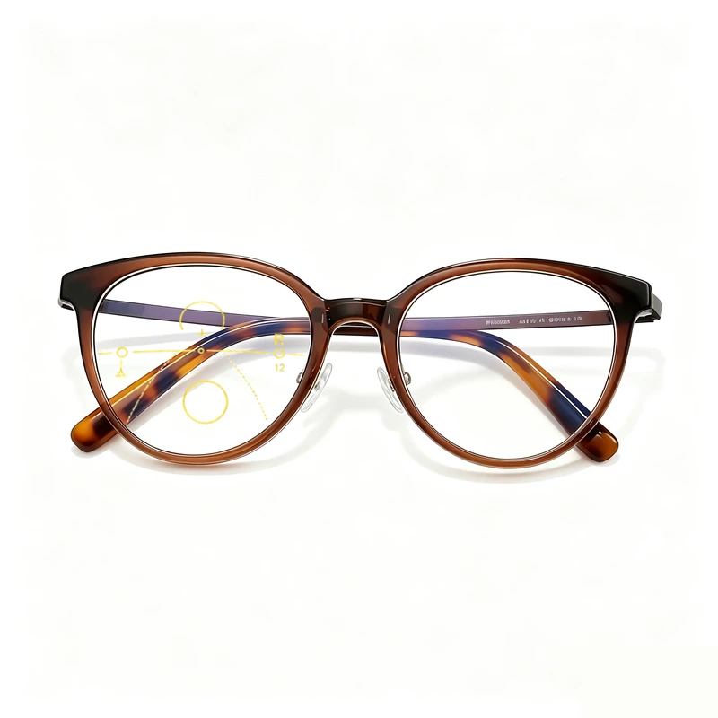 Fashionable cat eye women's glasses frame ultra light progressive photochromic reading glasses multifunctional glasses