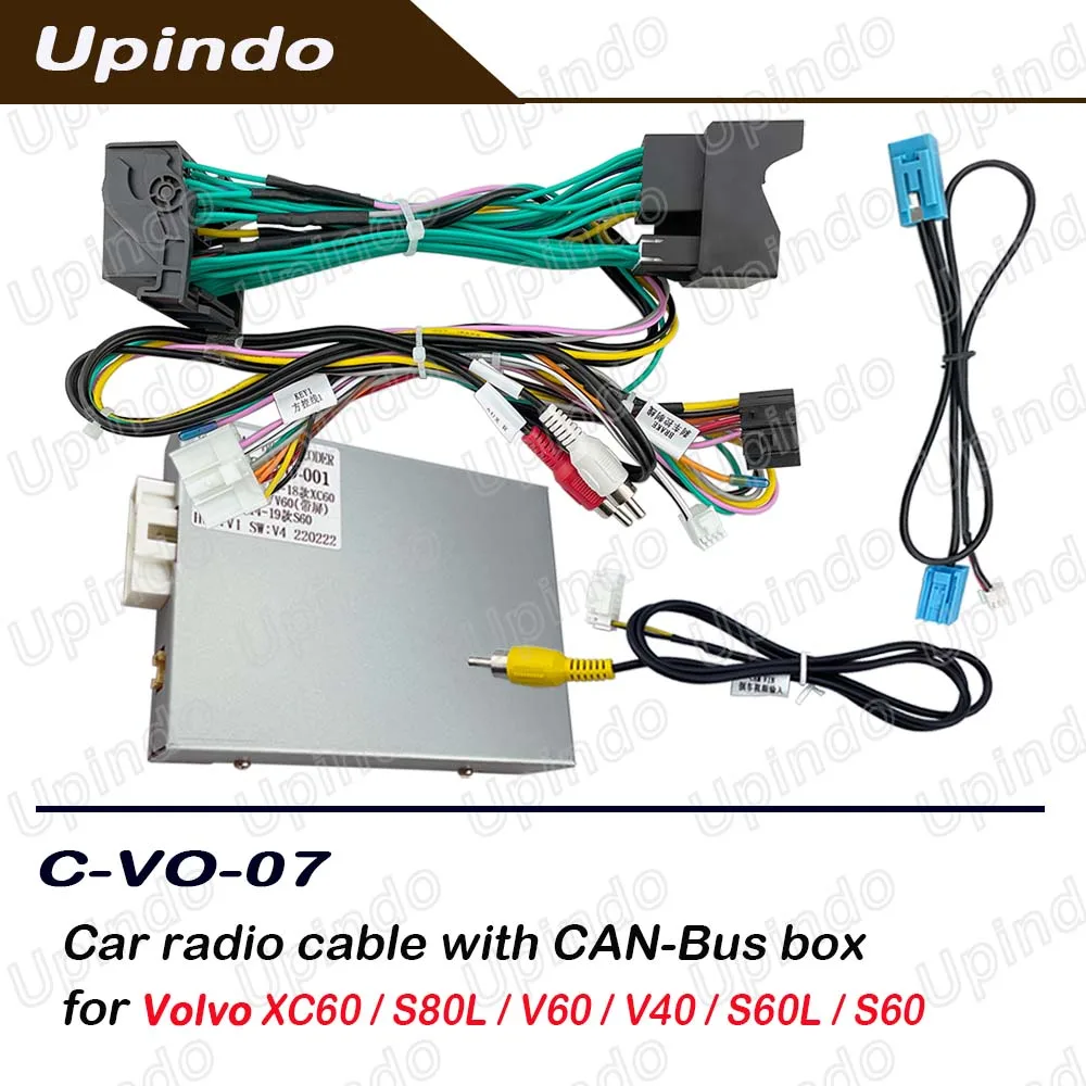 

Upindo CAN Bus Radio Wiring Harness Adapter for Volvo XC60 S80L V60 V40 S60L S60 2014 - Car Stereo Power Connector Plug Cable