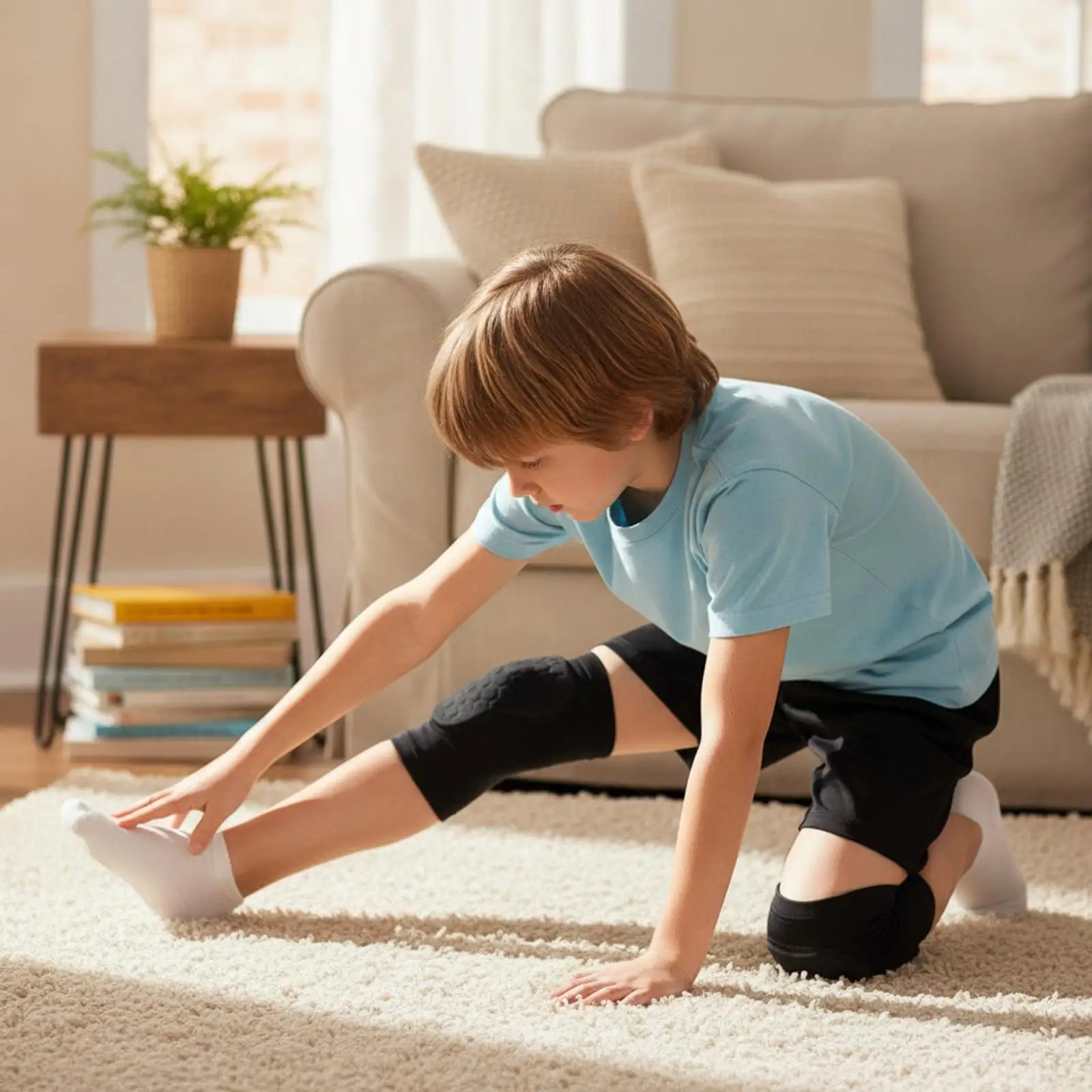 Knee Pad with Silicone Non-Slip Silicone Knee Pad Highflexible Equipment for Children, Adolescents, Skating, Football,