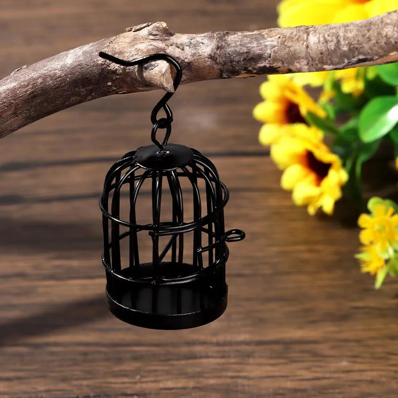 1 Pieza de Jaula de Pájaro de Metal en Miniatura, Adecuada para Decorar Jardines y Patios en Miniatura. Puede ser recogido y utilizado como regalo.