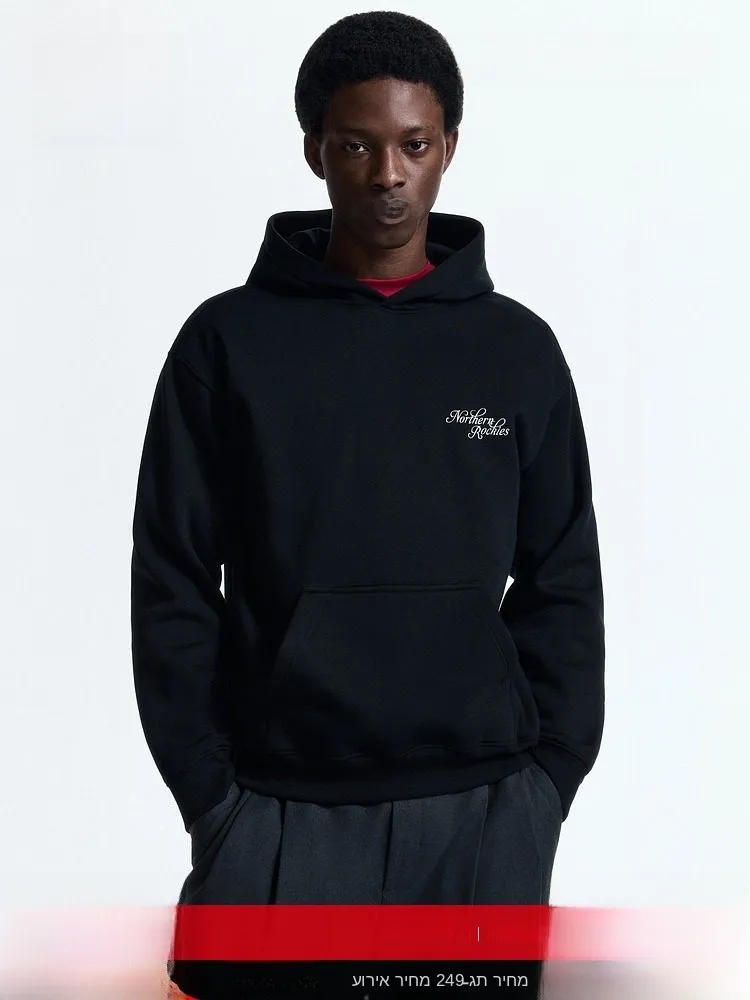

H&M Men's Casual Version Printed Hoodie 1295890 Cotton Polyester Blend Comfortable Unisex Hooded Sweatshirt Streetwear