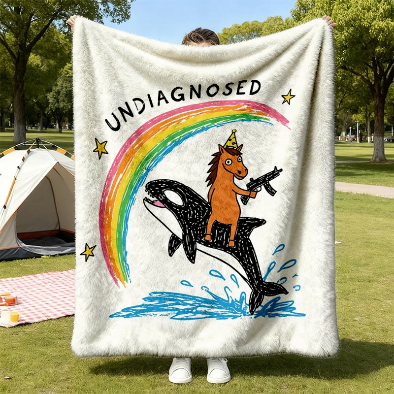 Sarcastic Undiagnosed But Something Ain't Right Flannel Blanket, Mental Health Humor Throw
