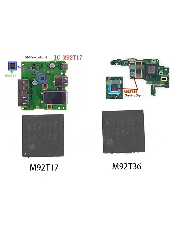 Oplaad-IC-chips voor NS Switch IC Display HDMI-compatibel M92T36 M92T55 M92T17 PI3USB BQ24193 Gaming Reserveonderdelen IC-vervanging - afbeelding 2