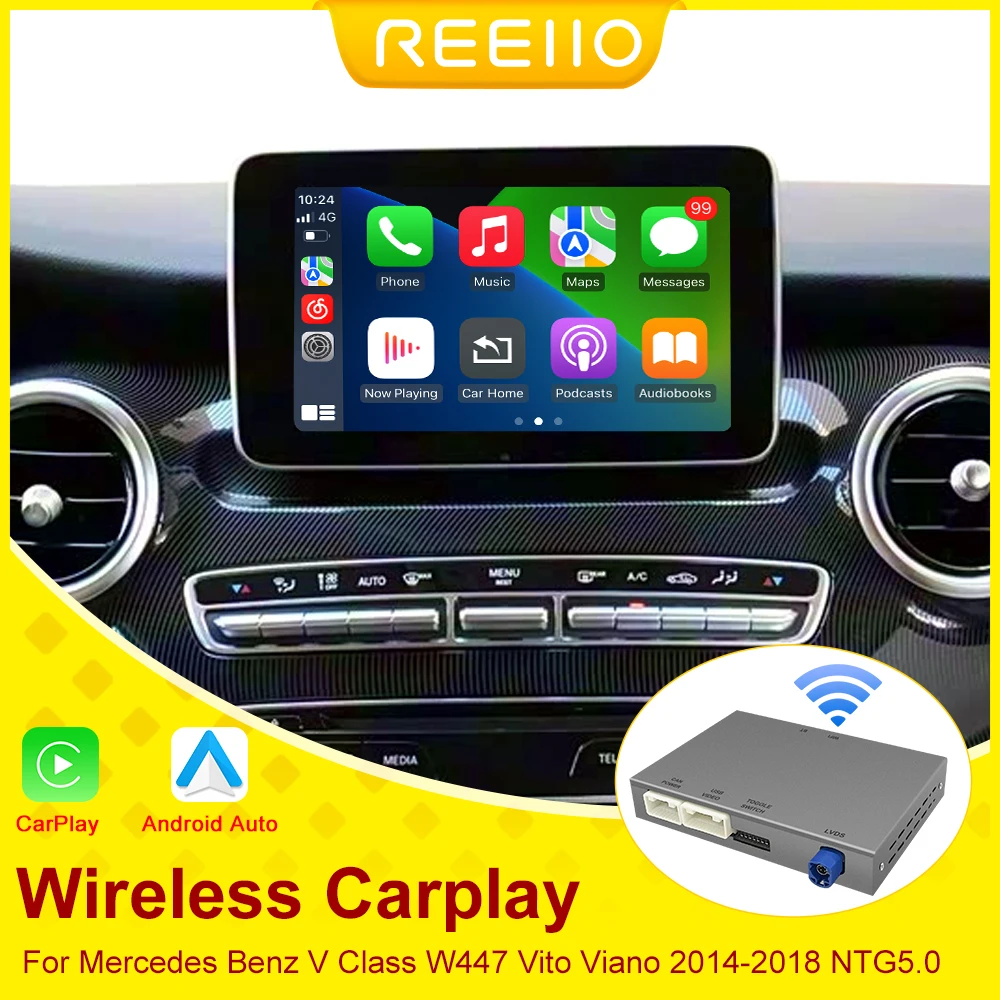 Wireless CarPlay for Mercedes Benz V-Class W447 2014-2018 Vito Viano NTG5.0 with AirPlay Play Android Auto Interface
