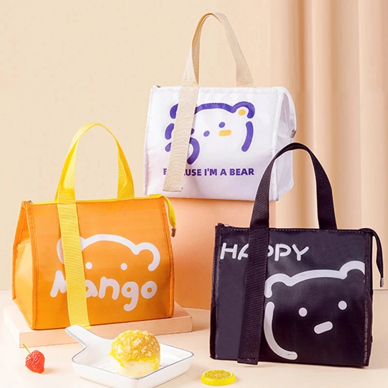 Tragbare Thermo-Lunchbox-Taschen für Damen und Kinder, zur Aufbewahrung von Lebensmitteln, Handtaschen, Reise-Picknick-Beutel, isolierte Kühlbox, Bento-Tasche – Detail 4