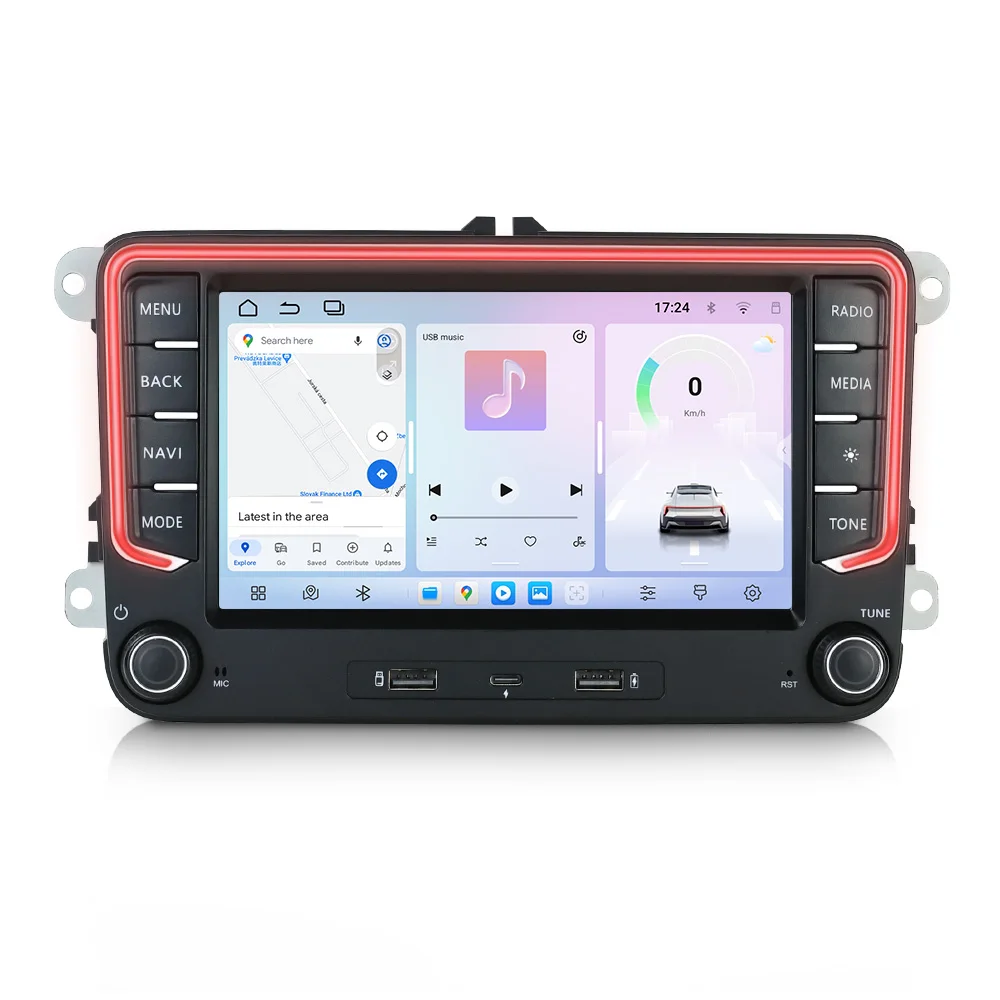 MEKEDE 7" Wireless CarPlay Android Auto Autoradio für Volkswagen VW Golf 5 6 Passat JETTA Skoda Octavia SEAT Polo Jeta Touran Tiguan Caddy Auto Intelligentes System 2din GPS Autoradio